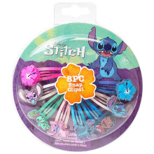 Disney Stitch kinderhaarclips voor meisjes met klikclips, 8 stuks, meerkleurig, leeftijden 3+