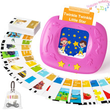 HOMESTEC Toddlers Talking Flash Cards with American Accent & 144 Sight Words Speech Therapy Toys for 3 4 5 6 Years Old Boys and Girls (Pink)