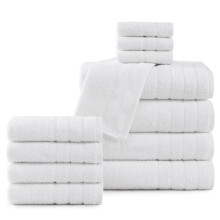 Casa Platino Bath Towels 12 Piece Towel Set 4 Large White Bath Towels(30""""x 60"""") 4 Hand Towels & 4 Washcloths 100% Ring Spun Cotton Towels for B