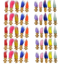 Yintlilocn 50 STK Minitroldedukker PVC Vintagetrolde Lykkedukke Mini Actionfigurer 1,2"""" Kage Toppers Kromatisk Bed?rende S?de Sm? Fyre Samling S