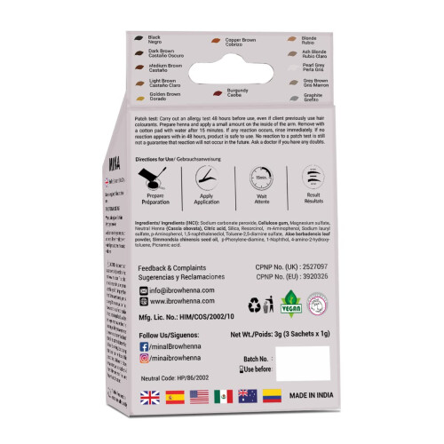 MINA ibrow Henna Regular Pack mit Schablonen-Combo Pack (Perlgrau) 1