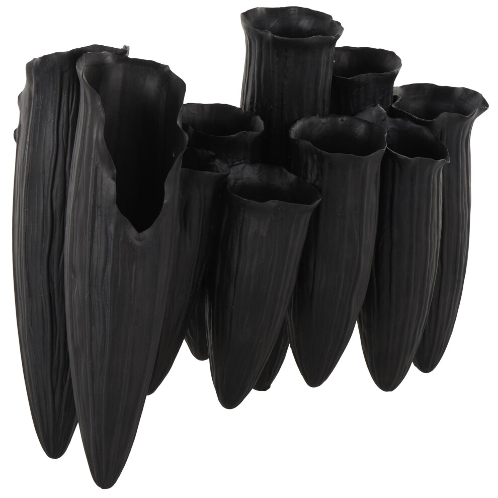 Vase décoratif abstrait en céramique Deco 79, inspiration florale, 10 ouvertures, centre de table avec rainures linéaires, vase à fleurs pour déc