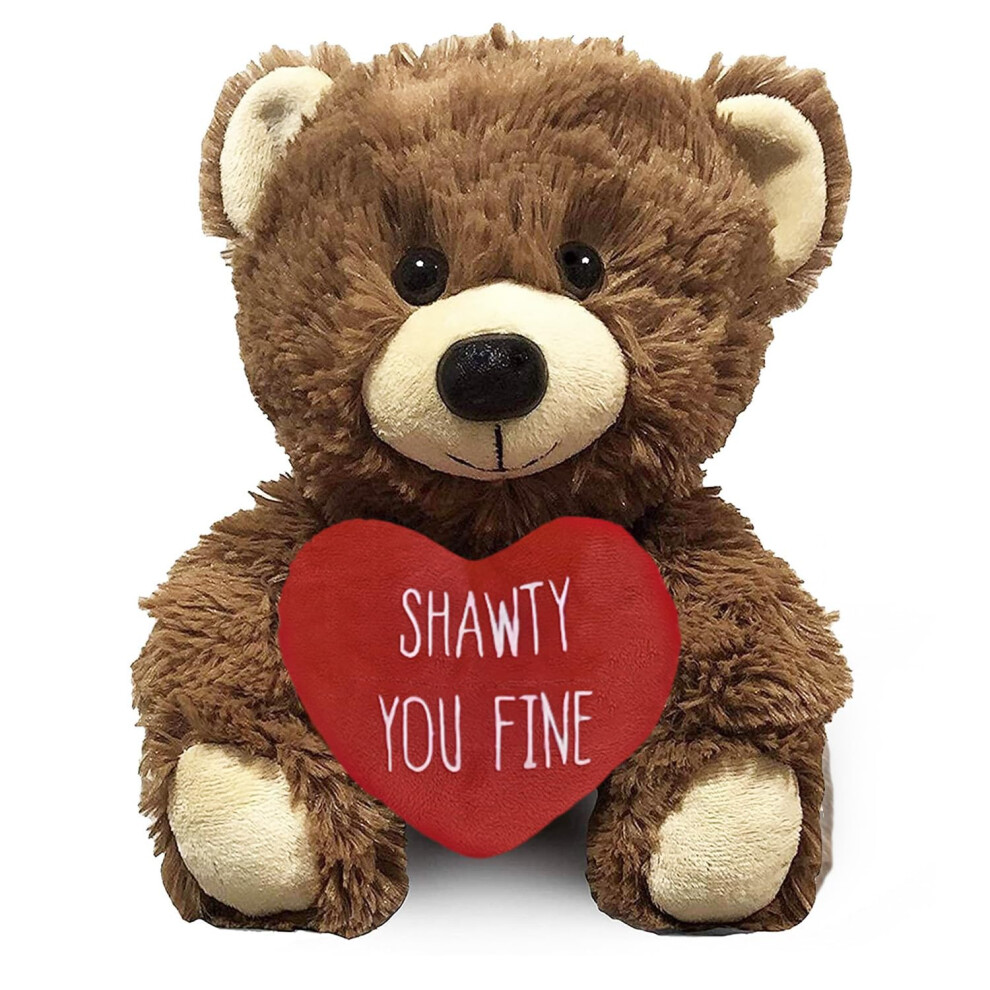 Ours en peluche Witty Enterprise Shawty You Fine - 25 cm - Cadeau pour couple pour elle et lui - Peluche amusante pour petite amie, petit ami, me