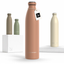 LARS NYSM roestvrijstalen ge?oleerde waterfles 12 oz 17 oz 25 oz 34 oz 51 oz | Ge?oleerde thermosfles voor warme en koude dranken | Lekvrije drinkfle
