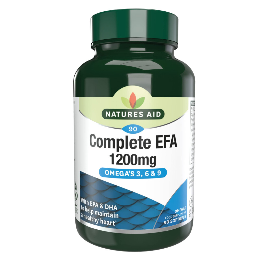 Natures Aid Complete Efa – Omega 3-6-9 Fatty Acids – Supports Heart, Brain & Joint Health – High Strength Balanced Efa Blend – Vegan, Gluten Free, Non-Gmo