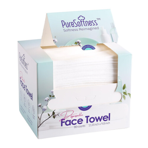 Serviettes Éponge Jetables PureSoftness Ultra Douces 100% Coton 12" x 10" 1