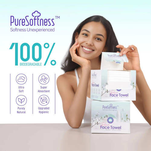 Serviettes Éponge Jetables PureSoftness Ultra Douces 100% Coton 12" x 10" 2