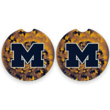 University of Michigan Set of 2 Car Coasters by Magnolia Lane - Removable Absorbent Ceramic Stone Coasters - Ideal Gift for Students Alumni and Every