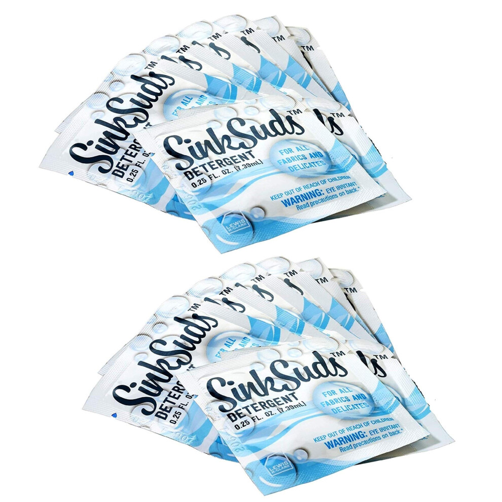 Sinksuds Reisewaschmittel Flussigseife + Geruchsentferner Fur Alle Textilien, Einschliesslich Feinwasche, Spulbecken-Pakete 0,25 Fl Oz (16Er-Pack)-image