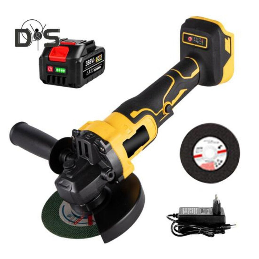 18v Cordless Angle Grinder 10000 Rpm Brushless Motor Electric Grinding Tool 3 Variable Speeds Handheld Grinder For Cutting Grinding Polishing