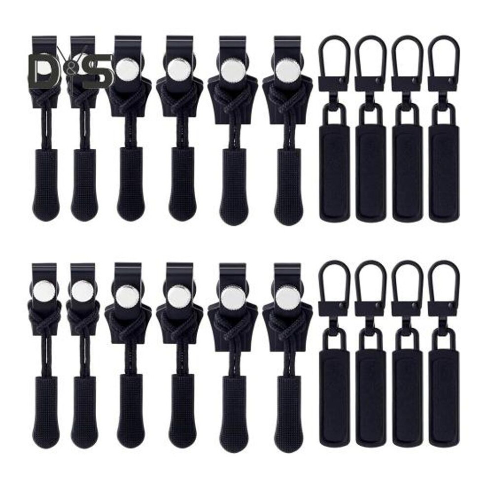 Universal Zipper Repair Kit Mixed Sizes Zipper Slider With Adjustment Screw Zipper Replacement Parts Zipper Pulls For Backpacks Luggage Bags Jackets