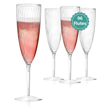 Flaches de champagne en plastique en plastique WALEE KOKY 96 PCS PLANT PLASTIQUES PLANTES VERRES PLANTS REPOSTS COCKTAIL PLASTIQUES reutilisable