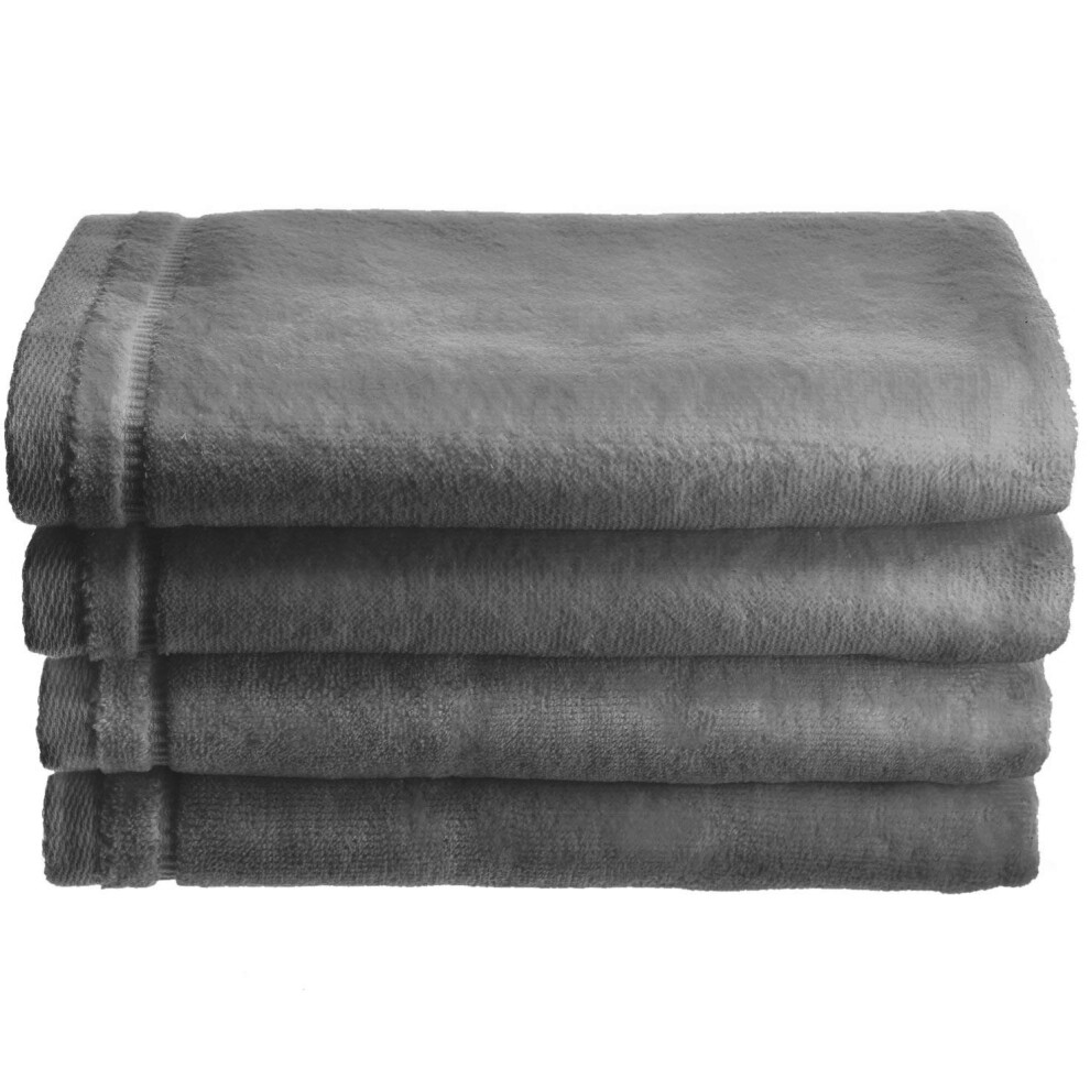 Serviettes de toilette 100 % coton velours Creative Scents - Lot de 4, 28 x 45 cm - Serviettes d   coratives extra absorbantes et douces, id   ales p