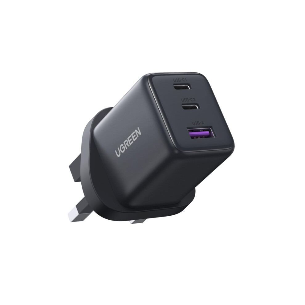 UGREEN USB C Charger Plug, 30W 3-Port USB Fast Charger Power Adapter, Grey - Image 3