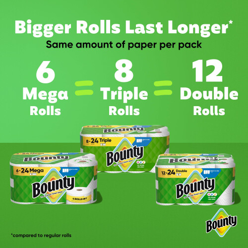 Bounty papirhåndklæder Select-a-Size White 8 Triple Rolls = 24 Regular Rolls 2