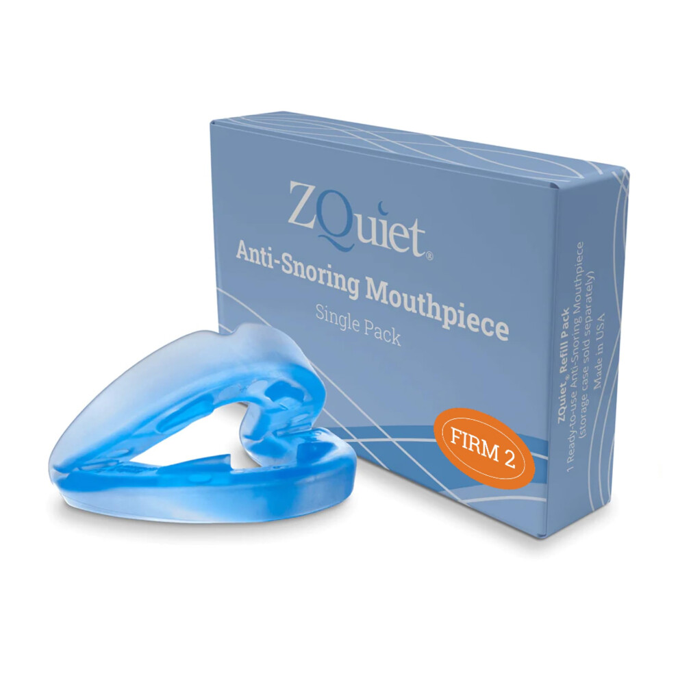 Zquiet Blue Anti-Snoring Mouthpiece, Firm Size #2, Strong & Durable Mouthguard, Ideal For Those Prone To Teeth Grinding & Clenching, Made In Usa, Size 2