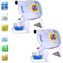 Skywin Laundry Detergent Holder Stand with Tray 2 Pack Laundry Detergent Stand with Non-Slip Rubber Feet for Washing Room Organization Easy Pour (W