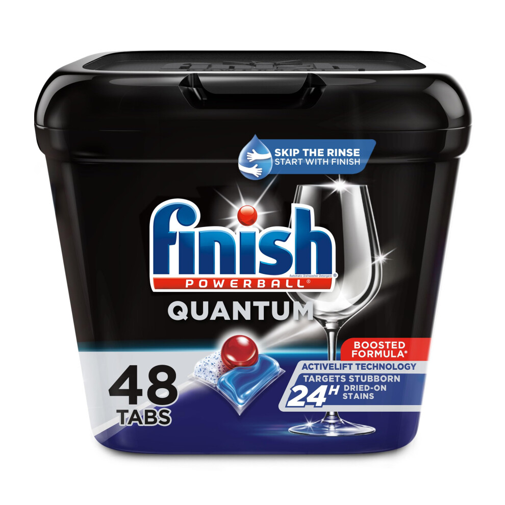 FINISH Quantum Powerball  Dishwasher Pods  Dishwasher Detergent Liquid  Dishwasher Soap  Advanced Clean & Shine  48ct Dishwasher Tablets