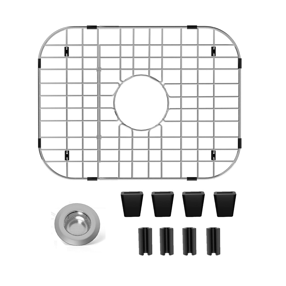 Spulbeckenschutz Fur Kuchenspule, 46,7 X 34,3 Cm, Edelstahl-Spulbeckenschutz Mit Abflussloch In Der Mitte, Spulbeckenablage Fur Den Spulbeckenbod-image