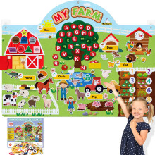 Chefan Strand Animals Felt Story Board Set 3,9 ft 99 pcs Preschool Farmhouse Barnyar