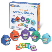 Learning Resources Say-a-Sound Sortierhaie - Montessori Spielzeug, Kindergarten Lernaktivitäten, Lautbewusstseinskarten