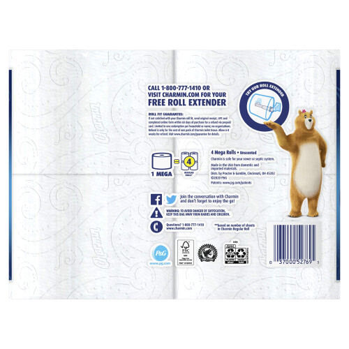 Charmin Ultra Soft Toalettpapper, 4-pack, Vit 1