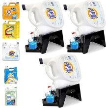Skywin Laundry Detergent Holder Stand with Tray 3 Pack Laundry Detergent Stand with Non-Slip Rubber Feet for Washing Room Organization Easy Pour (B