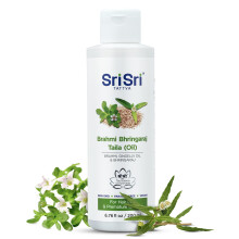SRI SRI TATTVA Hårolja, Brahmi Bhringraj, 6.76 fl oz, Ayurvedisk Hårvårdsolja, Naturlig Örtolja