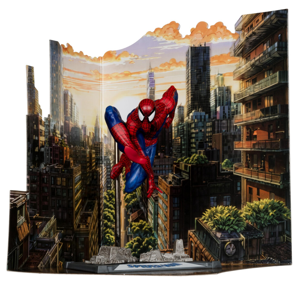 Photos - Action Figures / Transformers McFarlane Toys  Marvel Spider-Man 1:10th Scale Posed Figure with Scene  (Spider-Man #6)