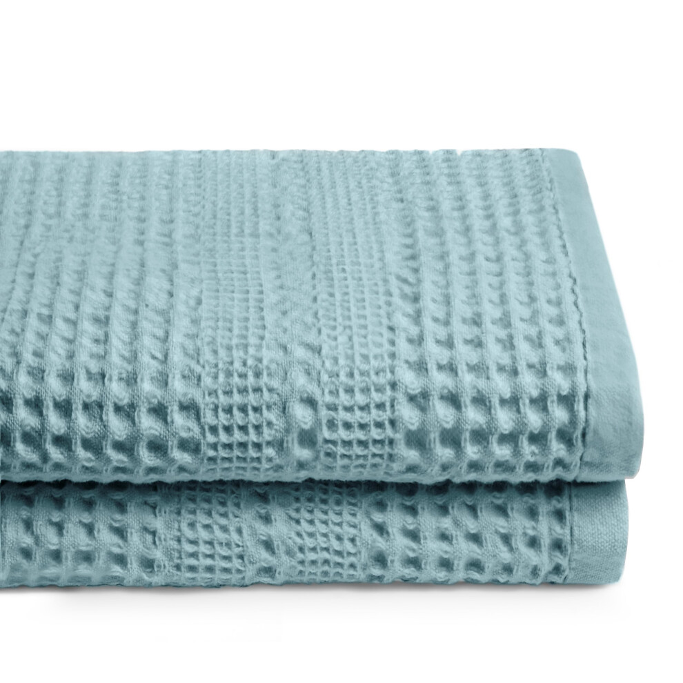 Serviettes de bain gaufrées GILDEN TREE 100 % coton à séchage rapide, grandes serviettes de bain absorbantes et légères, lot de 2 serviettes de b
