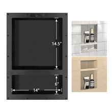 Uni-Green Ready Tegel Dubbele Plank Douchenis 25"" x 17"" x 4"""" Afmetingen - Nis voor douche - Toiletartikelen en badkamer Nisopslag - Eenvoudige i