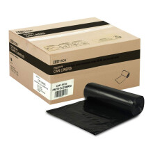Bagtron Bolsas de basura de 33 galones de 30 micras Pure Ldpe basura Pure Leders 33 """" X 39 """" Gran recuento de 100 negros