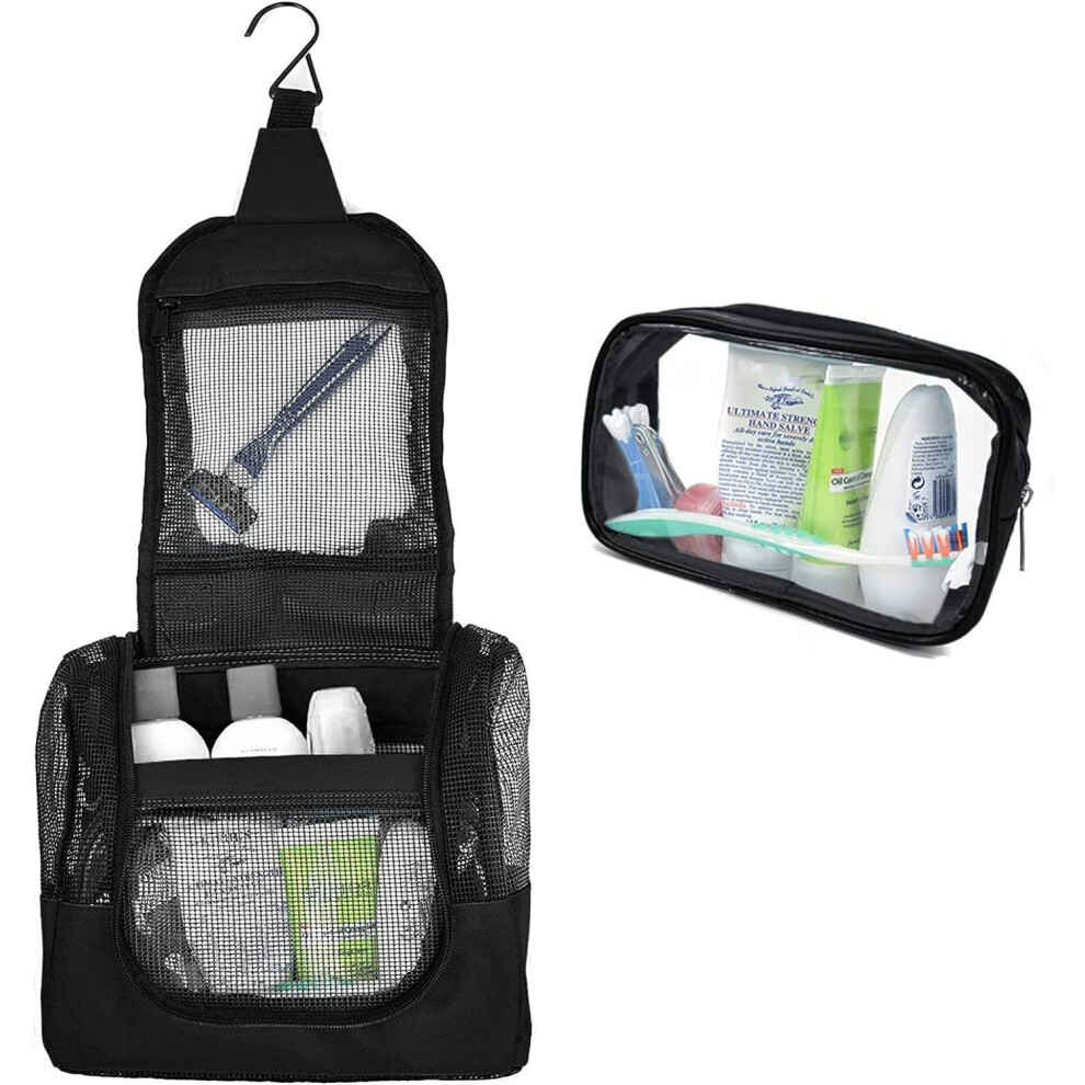 Przenosna Wiszaca Prysznicowa Torba Na Organizator Pod Prysznicem (Bezplatne Toaletowe Obudowa+Metalowa Hak) Szybka Sucha Siatka Prysznicowa Torb-image