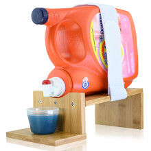 Skywin Wood Laundry Detergent Holder Stand with Tray Laundry Detergent Stand for Washing Room Organization Easy Pour (Wood)