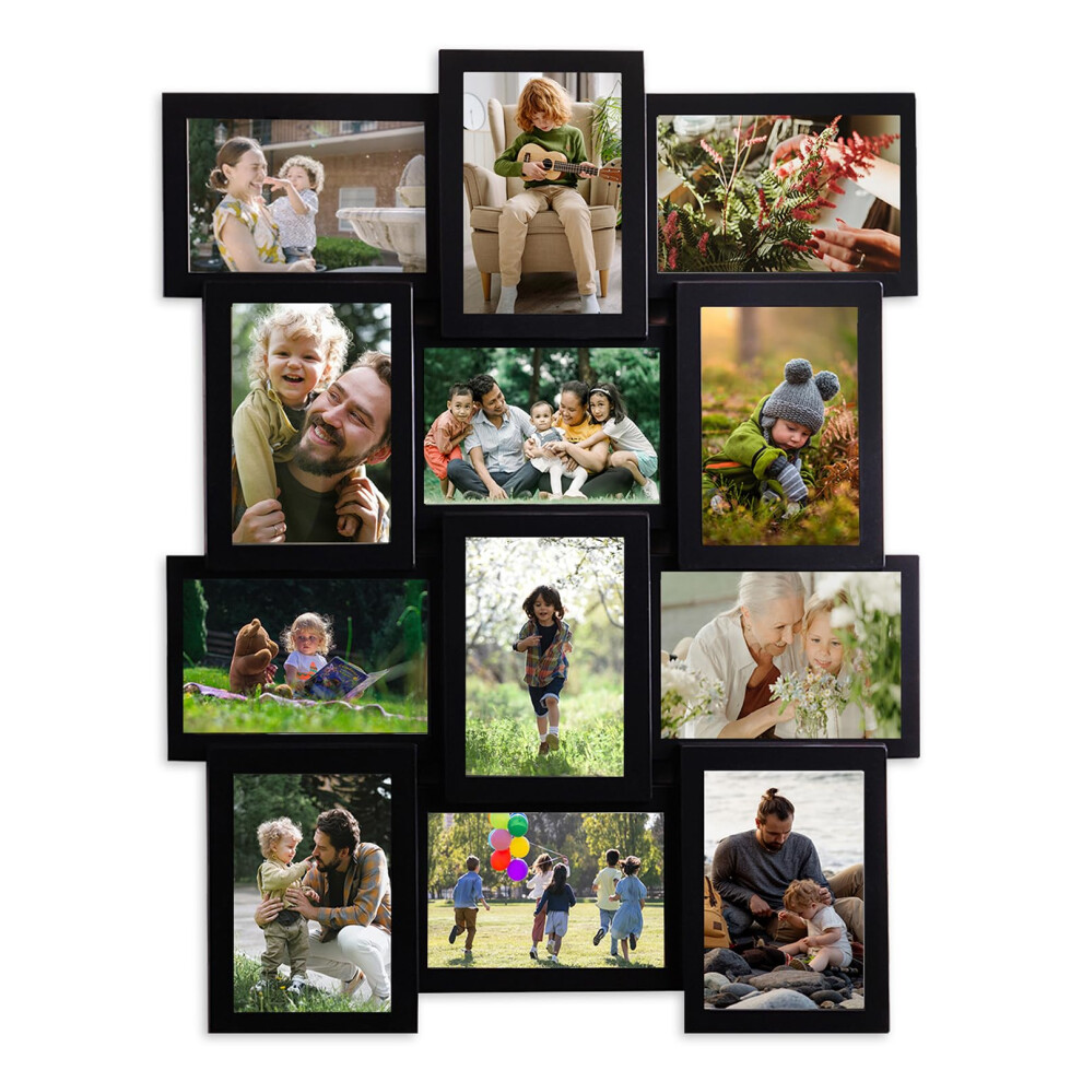 JMDeco Cadres photo Collage D   coration murale 12 ouvertures 4x6 Cadre photo Collage pour collage mural Cadres photo avec souvenir d'un ami de la