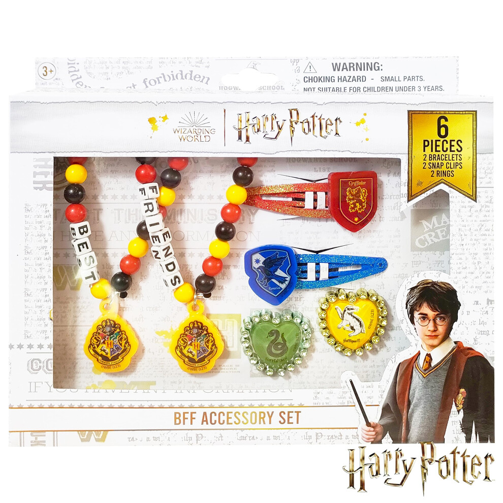 Luv Her Harry Potter Girls Bff - Set Di 6 Gioielli Giocattolo Con 2 Anelli, 2 Braccialetti Con Perline E Fermagli Per Capelli A Scatto, Et 3+-image