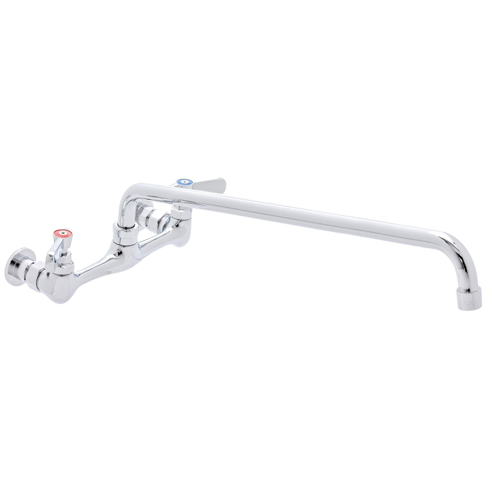 Kitchen Sink No Lead Faucet - Durasteel 8"" Center Wall Mounted Commercial Kitchen Sink Faucet With 16"" Swivel Spout - Nsf Certified - Dual Lever Han 643950980192