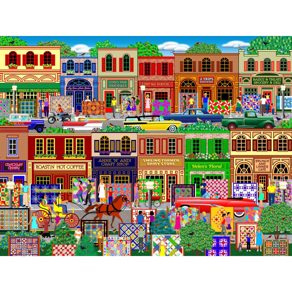 Photos - Jigsaw Puzzle / Mosaic Springbok Hometown 500 Piece Puzzle for Adults- Featuring a Classic and Colorful Downtown Scene