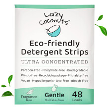 LAZY COCONUTS Laundry Detergent Sheets - Sulfate-free Gentle - For Sensitive Skin Baby Hand Wash - Eco Friendly Natural Hypoallergenic Sulf