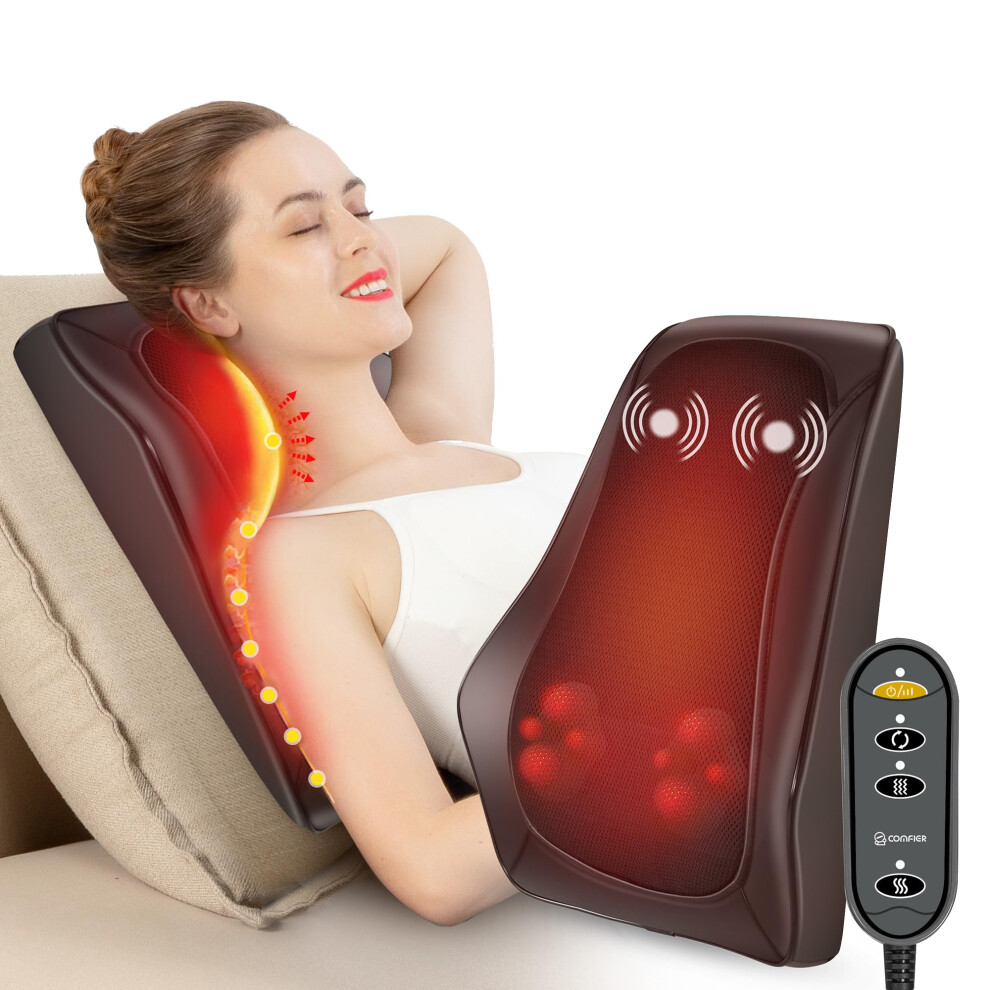 Bequemer Comfier Back Massager With Heat 3D Deep Kneading Shiatsu Neck And Back Massager With Vibration & Heat Neck Back Massage Pillow As Gift For Women Men