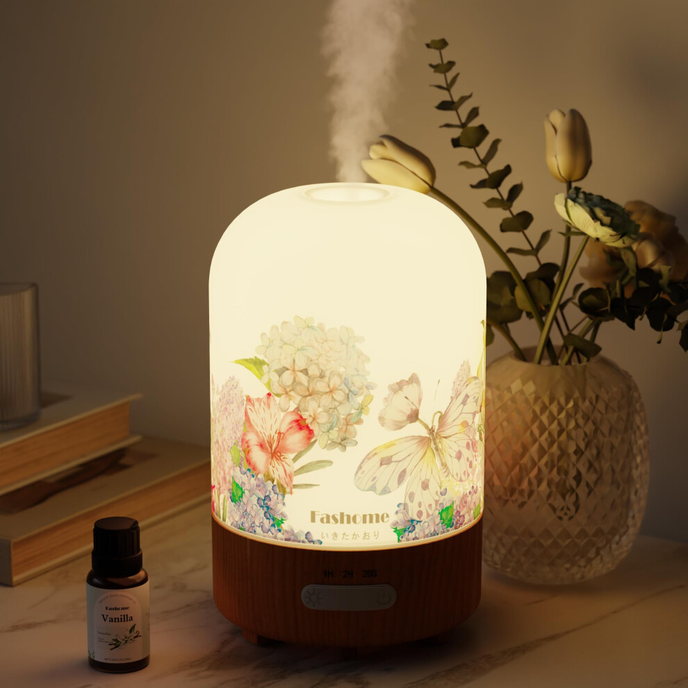 Diffuseur d'huile essentielle d'aromathrapie fashome avec huiles de vanille 6 en 1 vaporisateur  parfum d'aromathrapie ultrasonique 100 ml ave