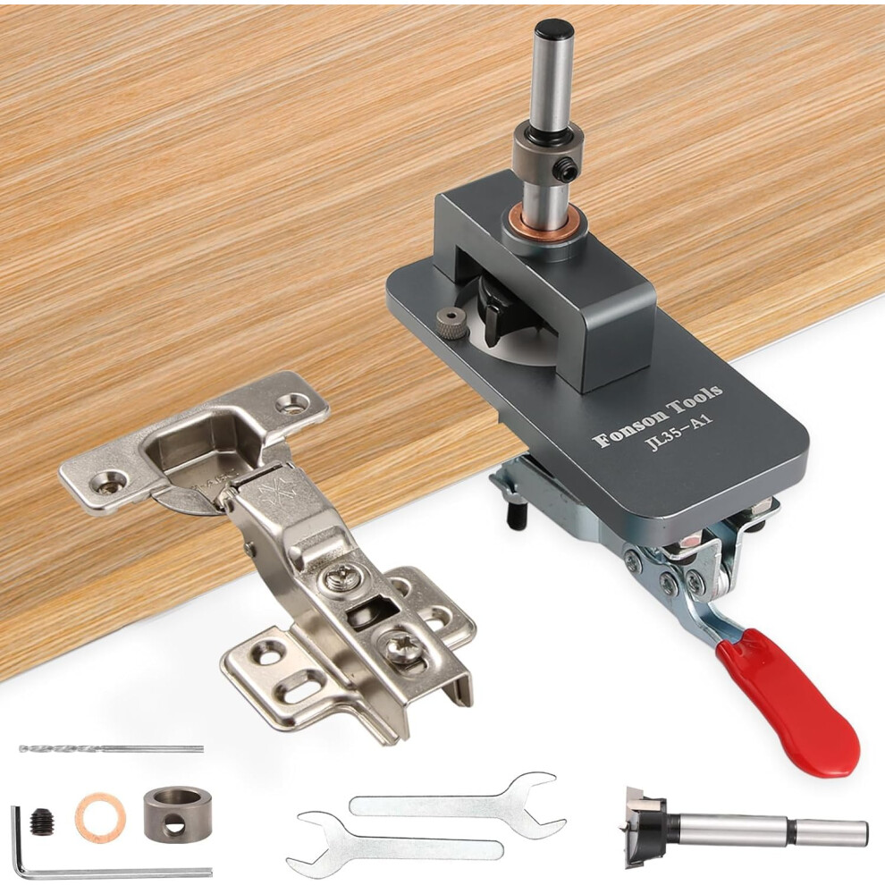 35Mm Concealed Door Hinge Jigï¼Aluminum Alloy Accurate Locking Cabinet Hinge Hole Drilling Jigï¼For Door Concealed Installation Household Tools 768484189139
