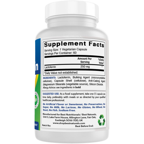 Best Naturals, Lactoferrine, 250 mg, 60 Vcaps 1