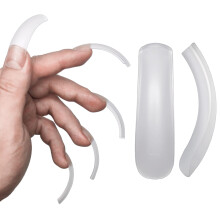 NOVO OVO gebogen nageltips Druk op volledige dekking Extra curve Vierkant gel x dik lang XL XXL acryl nepnagels Verlengingsset Helder voorge?ste zach