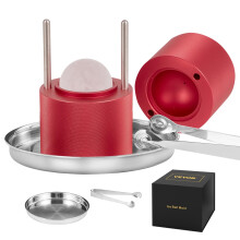 VEVOR Ice Ball Press 2.4"""" Ice Ball Maker Aviation Aluminum Ice Ball Press Kit for 60mm Ice Sphere Ice Press with Tong and Drip Tray for Whiskey