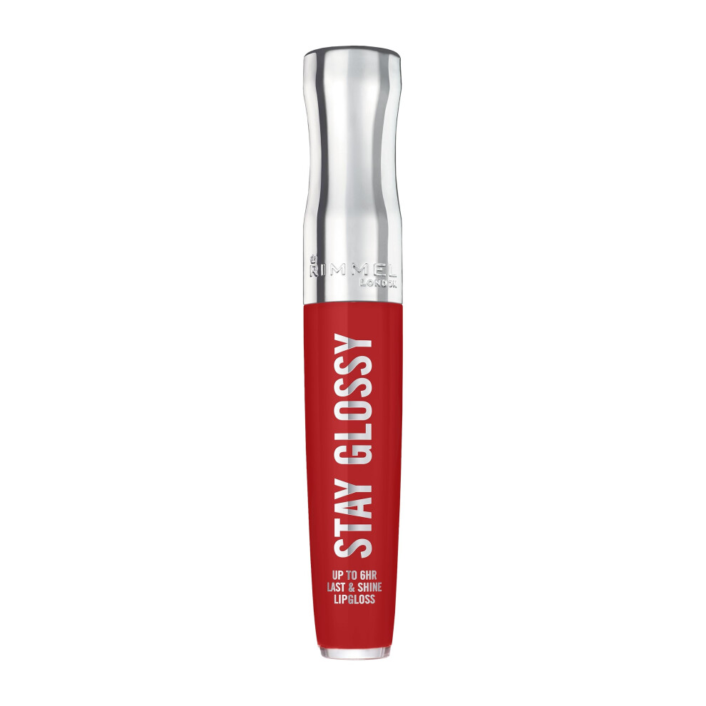 Rimmel London Stay Glossy 440 Firecracker Lip Gloss Non-Sticky Cruelty-Free Color and Shine Up To 6-Hour Wear Precise Applicator 0.18oz