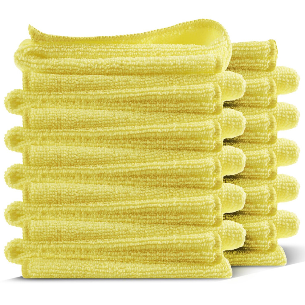 Hearth & Harbor Microfiber Cleaning Cloth Towels For Cars 144 Pack Washcloths Rags Reusable Towel Cloth Rags Cleaning Lint Free 12''X12'' Yellow 840284586131