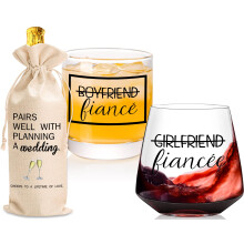 Engagement gifts for couples gifts for Newly Engaged 2025 Engagement present for Her Fiance Fiancee wine glasses for Women Mr Mrs Gifts engaged gifts