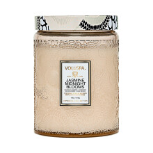 Bougie Jasmine Midnight Blooms, grande bougie en pot en verre, 510 ml, mélange de cire de noix de coco, bougies parfumées pour la maison, durée d
