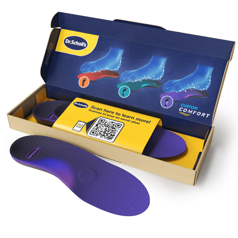 Dr. Scholl's Custom FiT Comfort - Plantar Fasciitis Insoles  Orthotics Shoe Inserts with Arch Support for Men & Women  Suitable for 220+ lbs  Stay on